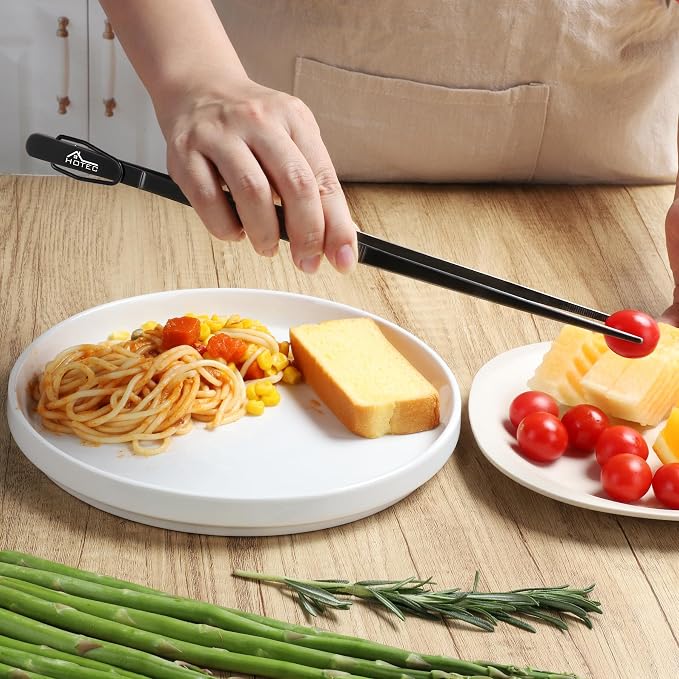 HOTEC Kitchen Tweezers Tongs Stainless Steel Professional Chef Tweezers - Image 5