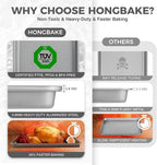 HONGBAKE Naturally Non Toxic Baking Sheet Pan Set of 3, Heavy Duty Aluminized - Image 5