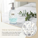 MALACHI Soap Dispenser Set, Crystal-Textured Diamond Glass - Image 8