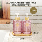 MASADI Soap Dispenser Set with Bamboo Tray, Dish and Hand Soap Lotion Dispenser - Image 2
