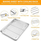 Homikit Baking Half Sheet with Rack, Metal Bacon Tray with Wire Cooling Rack - Image 7