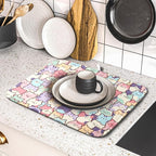 Colorful Cats Dish Drying Mat 16x18 inch Cute Animal Microfiber Reversible Fast - Image 5