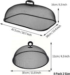 8 Pack Metal Mesh Screen Food Covers, 2 Large and 6 Small Sets, Reusable Metal - Image 6
