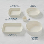 Pyrex 8-Piece Ceramic Complete Bakeware Set, Nonstick Pie, Lasagna Oven Pans - Image 4
