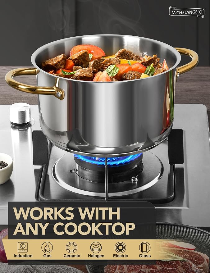 MICHELANGELO Stainless Steel Pots - Image 4