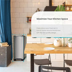 Home Zone Living 13 Gallon Slim Kitchen Trash Can - Image 3