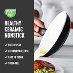 GreenLife 16 Piece Nonstick Cookware Set, Soft Grip Non-Toxic PFAS-Free Ceramic - Image 2