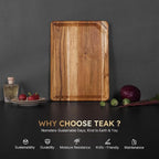 15'' Teak Wood Cutting Board for Kitchen Non Slip Over Sink Charcuterie Board - Image 3