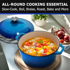 MUELLER HOME 7.5 QT Enameled Cast Iron Dutch Oven, Heavy-Duty Casserole Dish - Image 6