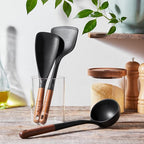 Staub Silicone with Wood Handle Cooking Utensil Set, Matte Black - Image 2