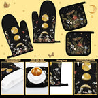 Fourluoo 10 Pcs Kitchen Dish Towels Rugs Oven Mitts and Pot Holders Set - Image 5