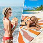 WIWIGO Beach Blanket Waterproof Sandproof Beach Mat 79" X 83"/10'x9'for 2-8 - Image 4