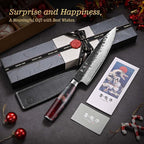 Japanese Chef Knife, 8 Inch VG10 Damascus Kitchen Knife, Professional Black - Image 2