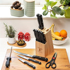 Moss & Stone 14 Pcs Knife Block Set Stainless Steel, Premium Forged Kitchen - Image 8