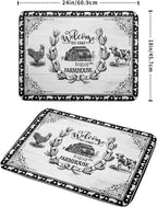 Farm Animal Dish Drying Mat 18x24 Inch Welcome to Our Farmhouse Microfiber Dish - Image 2