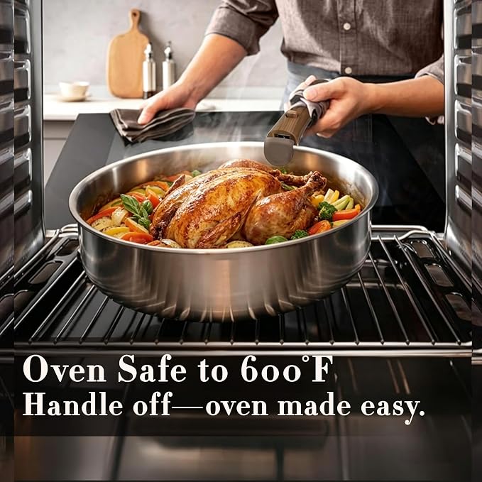 CAROTE 13 PCS Tri-Ply Stainless Steel Cookware Set - Image 6