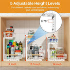 REALINN Under Sink Organizer, Height Adjustable 2 Tier Pull Out Cabinet Storage - Image 5