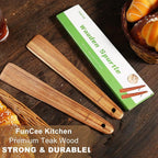 2 Pack Teak Wood Spatula, 12 Inch Wooden Spoons - Image 5