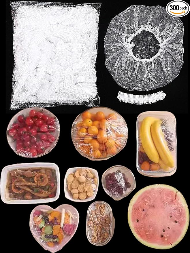 300 Pcs Reusable Elastic Food Covers –Stretchable Bowl & Plate Covers by Unknown