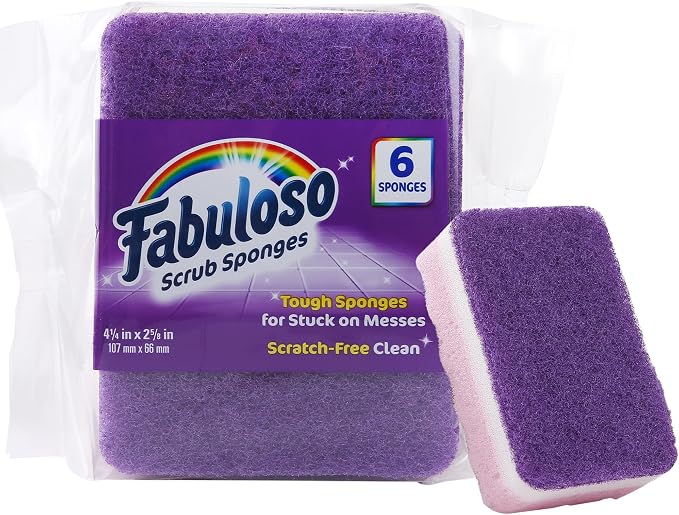 Fabuloso Scratch-Free Kitchen Dish Sponges, Counters and Sinks, Tough on Messes by Fabuloso