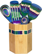 Totally Bamboo Baltique Mumbai Collection Kitchen Utensil Holder, Large Cooking - Image 3