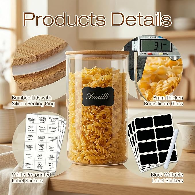 HomArtist 21oz - 4 Pack Glass Jars - Image 4