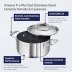 Tramontina Utsava Tri-Ply Clad Stainless Steel 3.25-Quart Casserole - Image 3