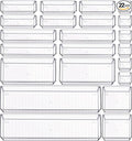 Criusia 22 Pcs Drawer Organizer Bins, Acrylic Non Slip Kitchen Drawer by Criusia