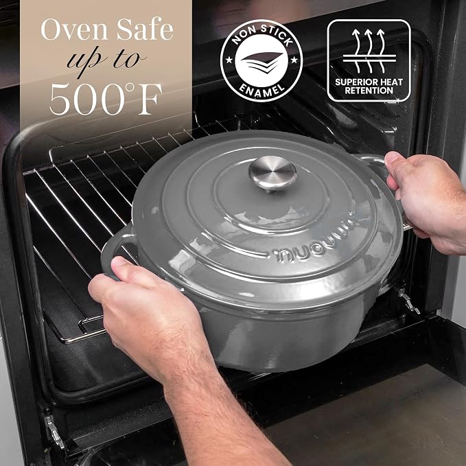 Cast Iron Pot with Lid – Non-Stick Ovenproof Enamelled Casserole Pot, Oven Safe - Image 5