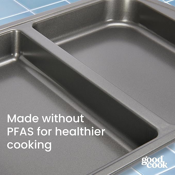 GoodCook Everyday Divided Baking Pan 1.5-Inch Deep 2-Section Non-Stick - Image 4