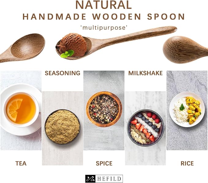 2 PCS Wooden Spoons for Honey, 6.7 inch Small Wooden Spoons - Image 5