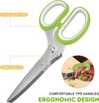 Herb Scissors with 5 Blades and Cover, Kitchen Herb Cutter with Cleaning Comb - Image 4