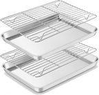 Homikit Quarter Sheet Pan with Rack Set, 9x13 Stainless Steel Baking Sheets - Image 9