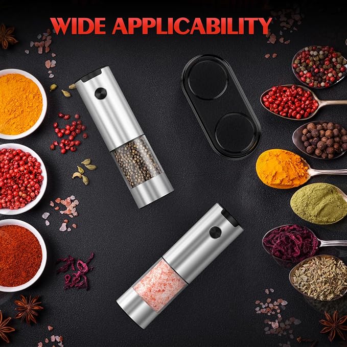 Electric Salt and Pepper Grinder- Automatic Battery Pepper Mill Shakers Kitchen - Image 5