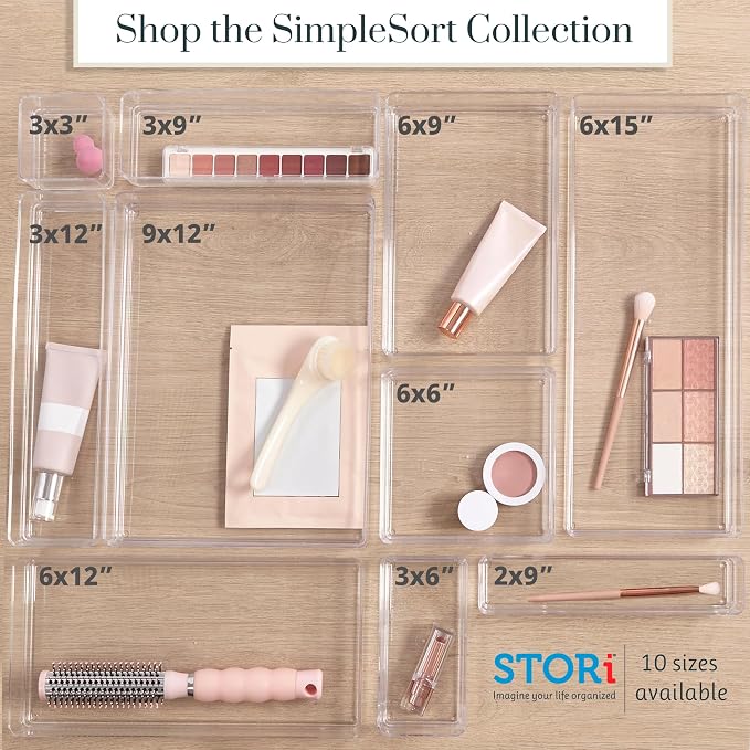 STORi SimpleSort Drawer Organizer Bins 6 pc Set, Bathroom Organizers and Storage - Image 8