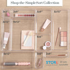 STORi SimpleSort 6-Piece Stackable Clear Drawer Organizer Set | 6" x 3" x 2" - Image 8