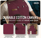 Asaya Chef and BBQ Apron with Bottle Opener and Hand Towel - 10oz Cotton Canvas - Image 3