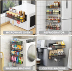 Aufworld Magnetic Spice Rack for Refrigerator, 6 Pack Magnetic Shelf, Fridge - Image 7