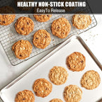 Baking Sheet Cookie Sheet Set of 2, Umite Chef Stainless Steel Baking Pans Tray - Image 5