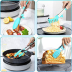 5-Pack Silicone Tongs for Cooking, Maywe Tanso 4PCS 13-Inch Kitchen Tongs - Image 2