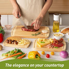 Bamboo Cutting Board Set Non Slip Feet Over Sink Tablas Para Picar Cocina Tabua - Image 7