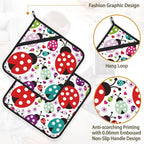 Ladybug Flower Pot Holder Set of 2, Heat Resistant Potholders Oven Hot Pads - Image 4