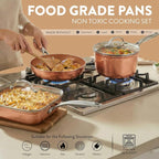 Gotham Steel Hammered 20 Pc Ceramic Cookware Set Nonstick, True Ceramic Pots - Image 6
