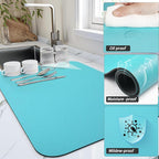 HotLive Dish Drying Mat for Kitchen Counter, Heat Resistant Drainer Mats - Image 3