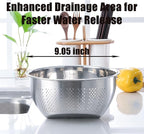 Rice Washer Strainer Bowl, Stainless Steel Quinoa Washing Bowl - Image 4