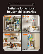 Sevenblue 3 Pack Under Sink Organizer, Height Adjustable Storage Shelves - Image 8