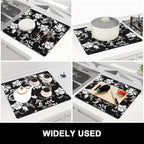 Rnivvi Dish Drying Mat for Kitchen Counter, 16 x 18" Cute Flower Theme - Image 7