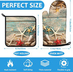 Beach Shells Starfish Oven Mitts and Pot Holders Sets Heat Resistant 4Pcs - Image 2