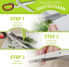 Herb Scissors with 5 Blades & Cleaning Kit, Stainless Steel Kitchen Shears - Image 4