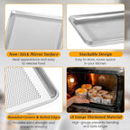 12 Pack Full Size Aluminum Perforated Baking Sheet Pan, Restaurant & Kitchen - Image 3